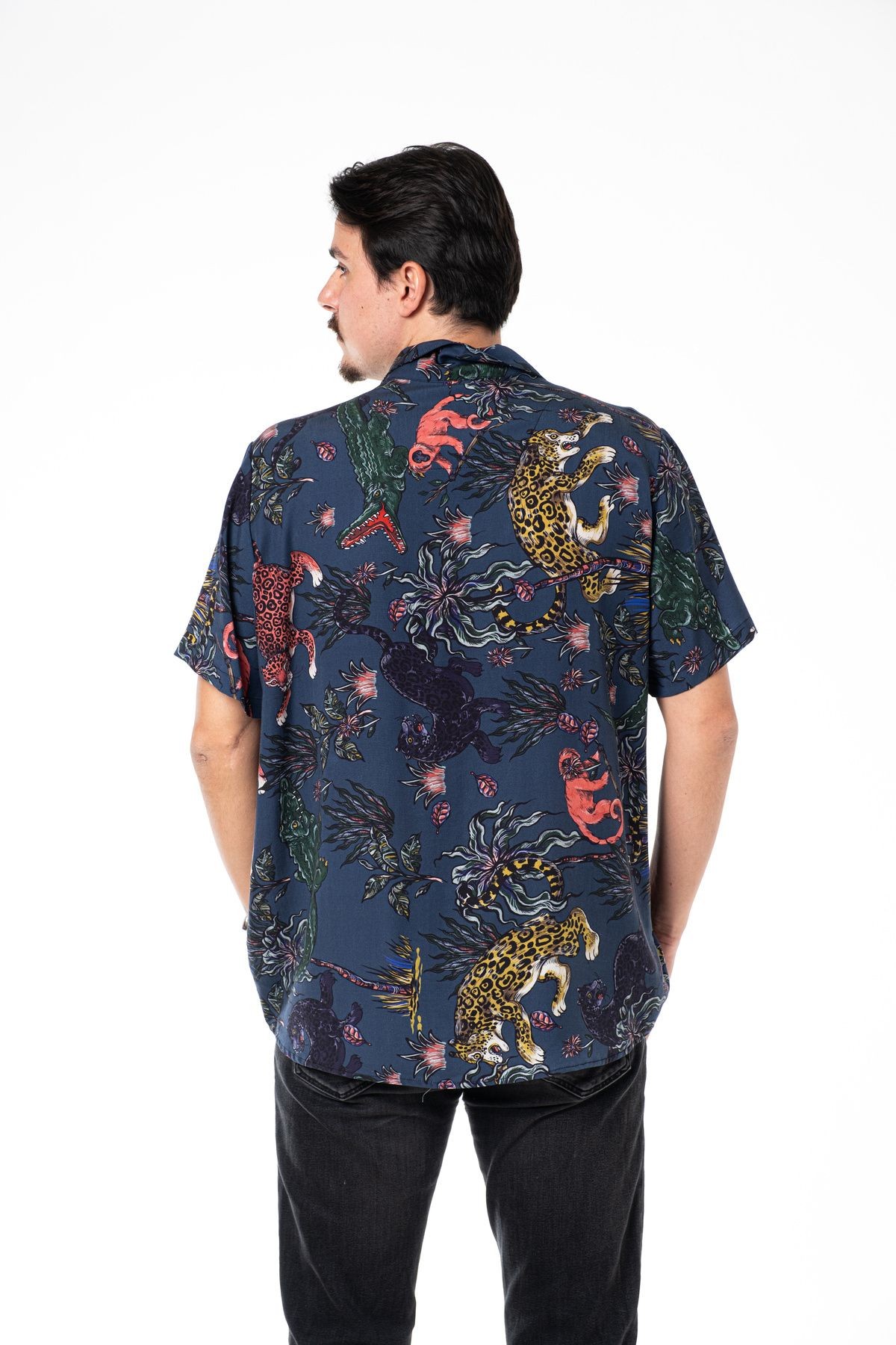 Erkek Büyük Beden Kısa Kollu Hawaii Gömlek