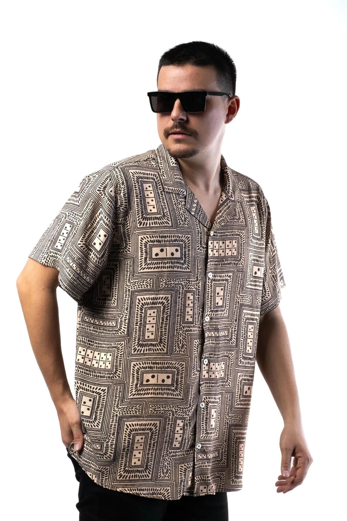 Büyük Beden Yazlık Hawaii Gömlek Zar