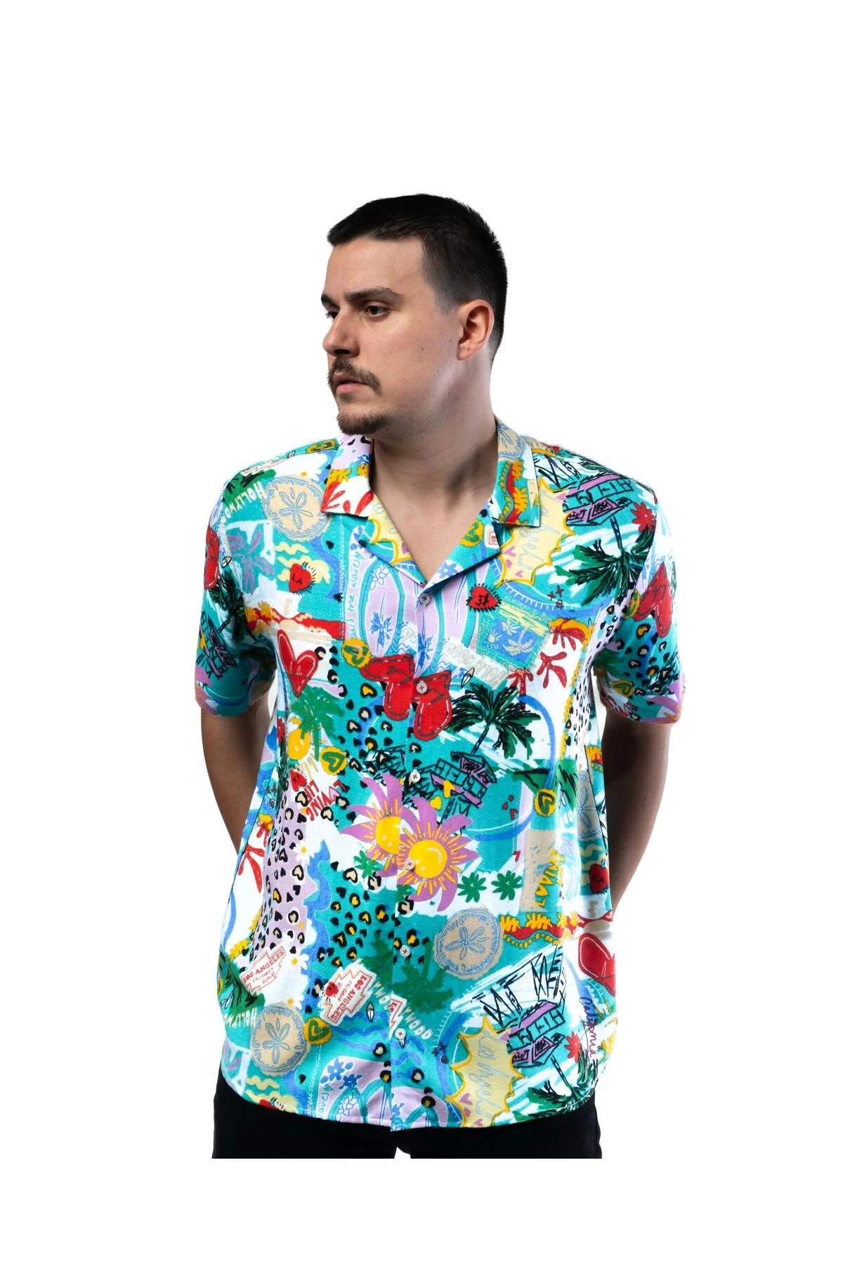 Büyük Beden Yazlık Hawaii Gömlek Los Angelas