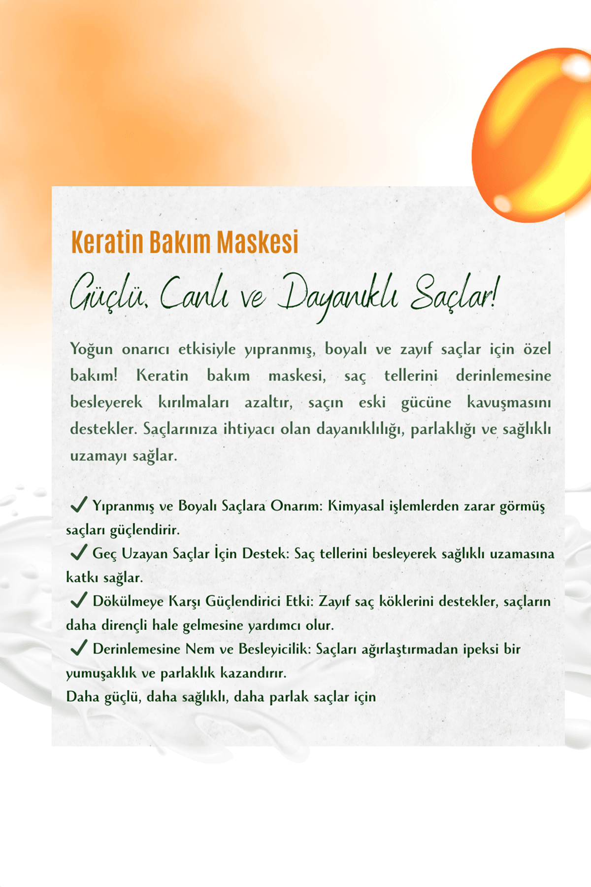 Saçlarınıza Anında Botoks Etkisi Keratin Saç Maskesi | 90 ml
