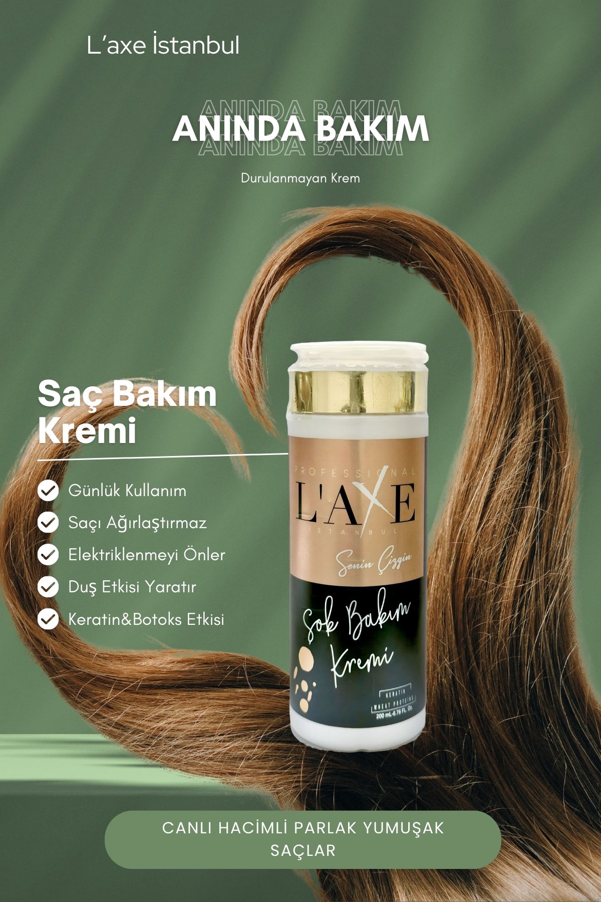 Durulanmayan Krem Anında Botox Bakımı | Kolay Tarama | Laxe Şok Bakım Kremi | 200 ml