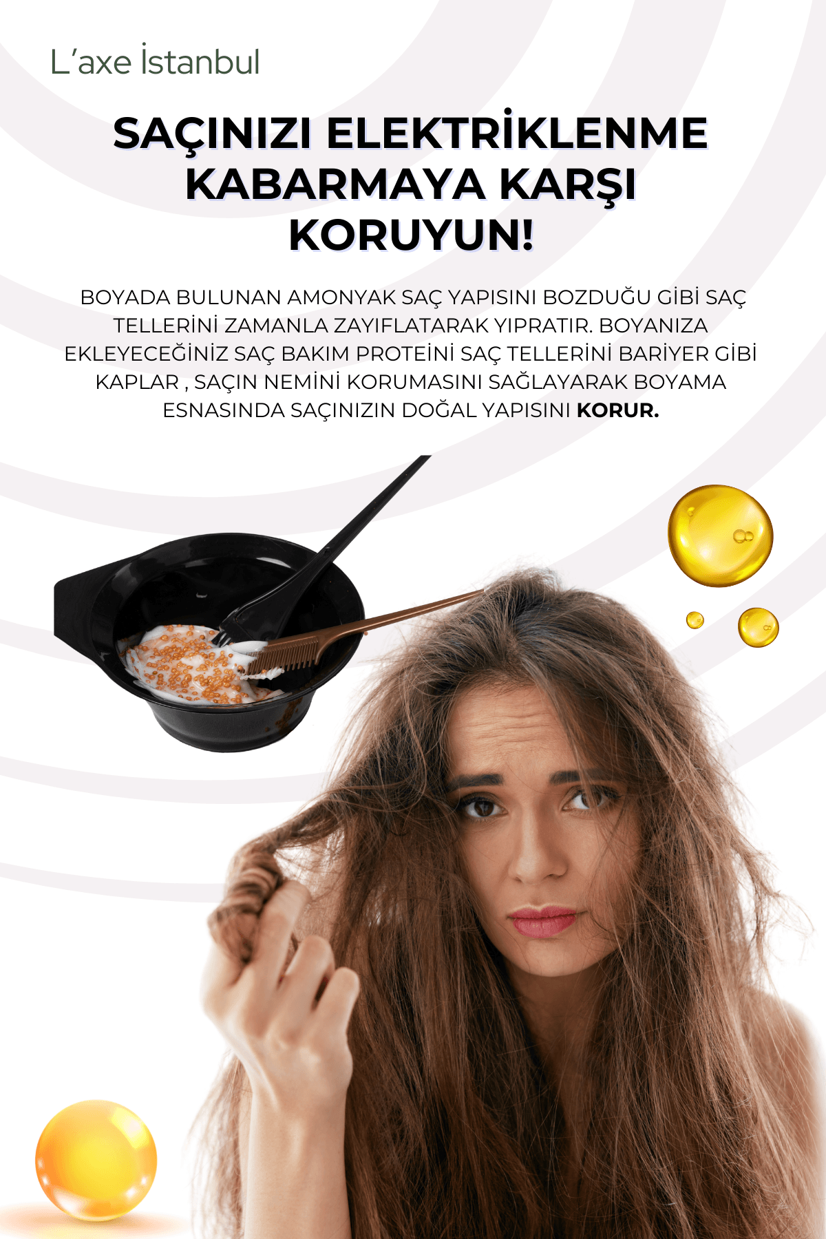 Kuru-Cansız Saçlara Parlaklık Terapisi | Saç Bakım Proteini | 100 Gram