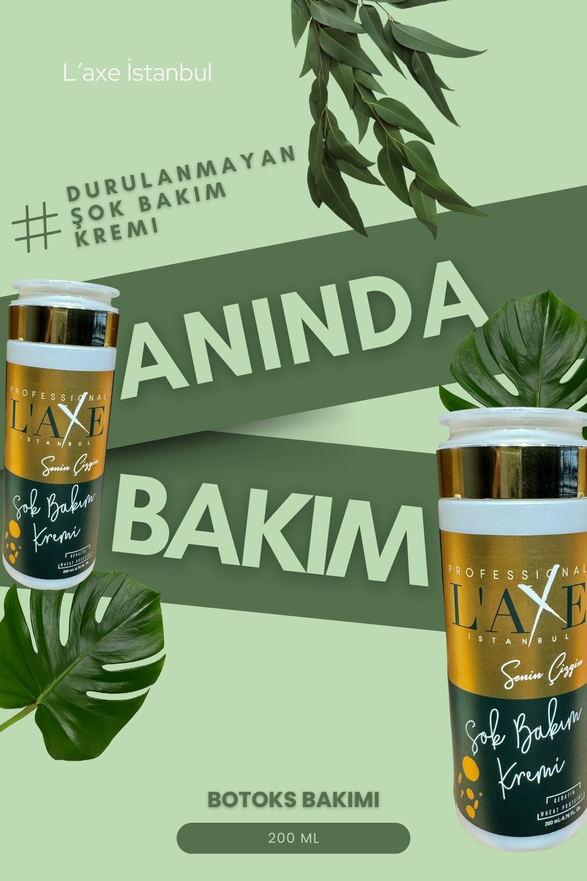 Durulanmayan Krem Anında Botox Bakımı | Kolay Tarama | Laxe Şok Bakım Kremi | 200 ml