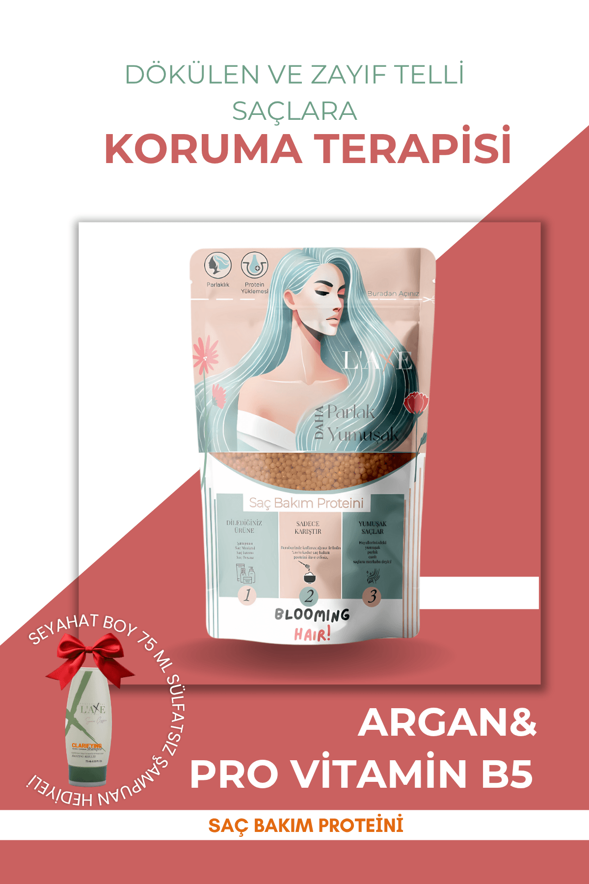 Dökülen – Zayıf Telli Saçlara Koruma Terapisi | Saç Bakım Proteini | 50 Gram