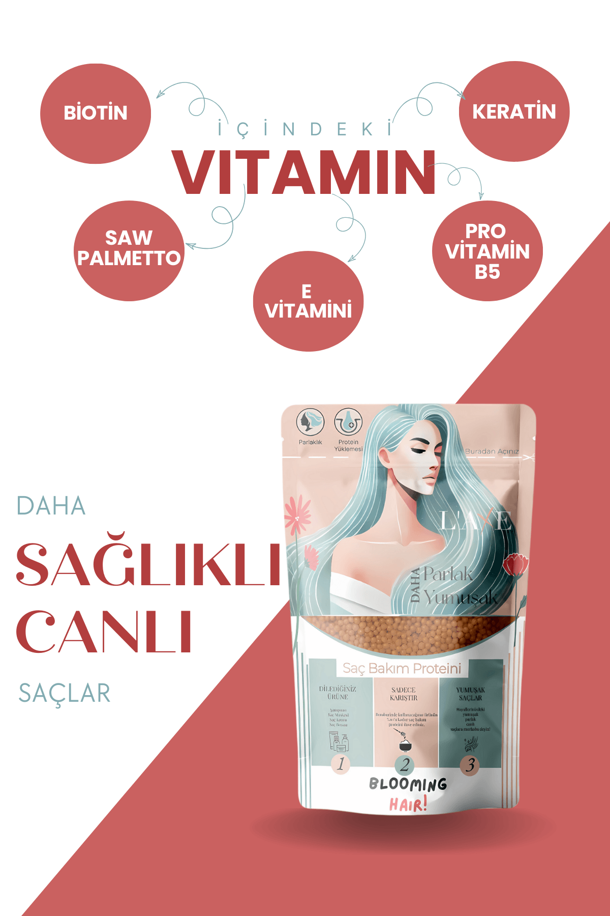 Dökülen – Zayıf Telli Saçlara Koruma Terapisi | Saç Bakım Proteini | 100 Gram