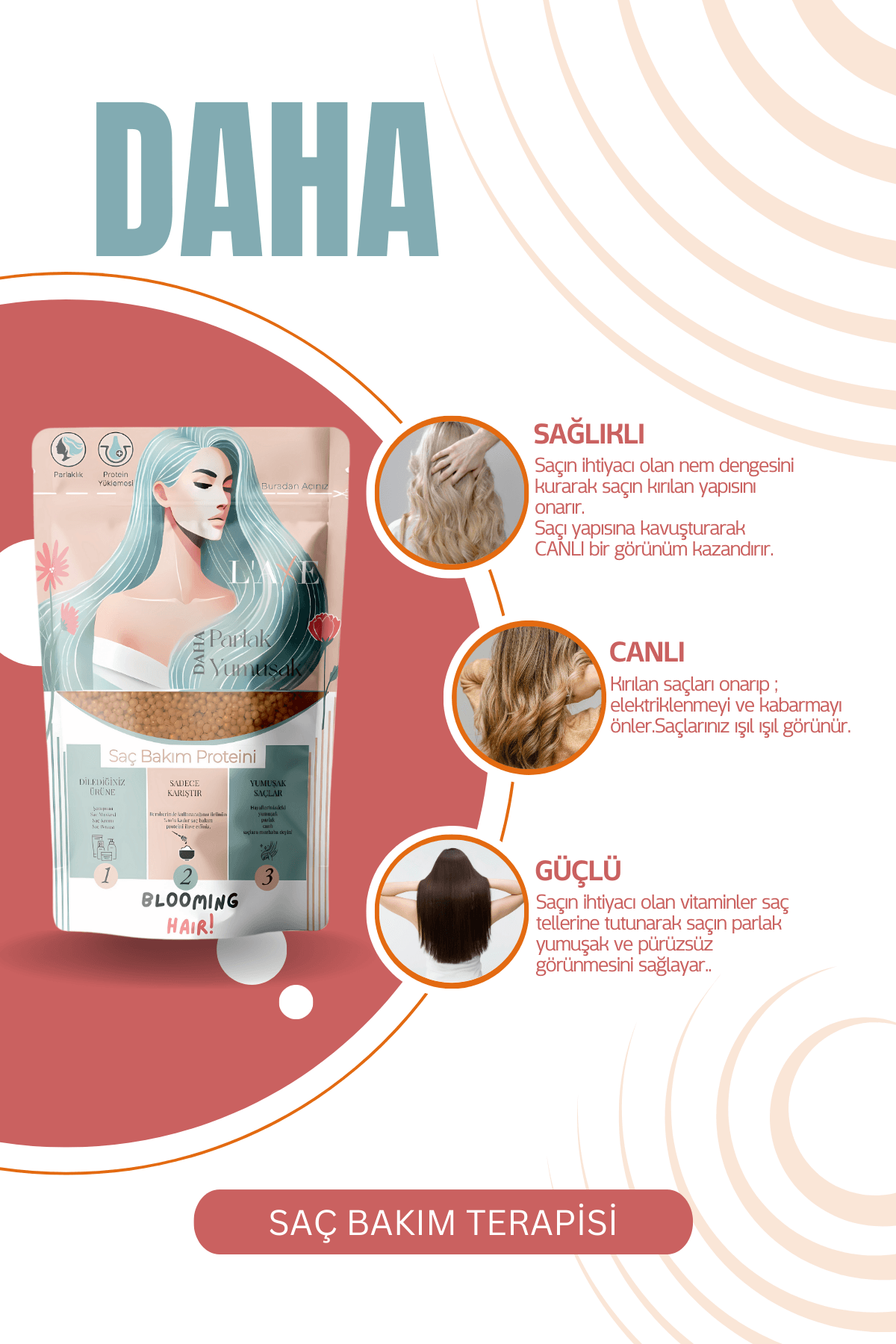Dökülen – Zayıf Telli Saçlara Koruma Terapisi | Saç Bakım Proteini | 100 Gram