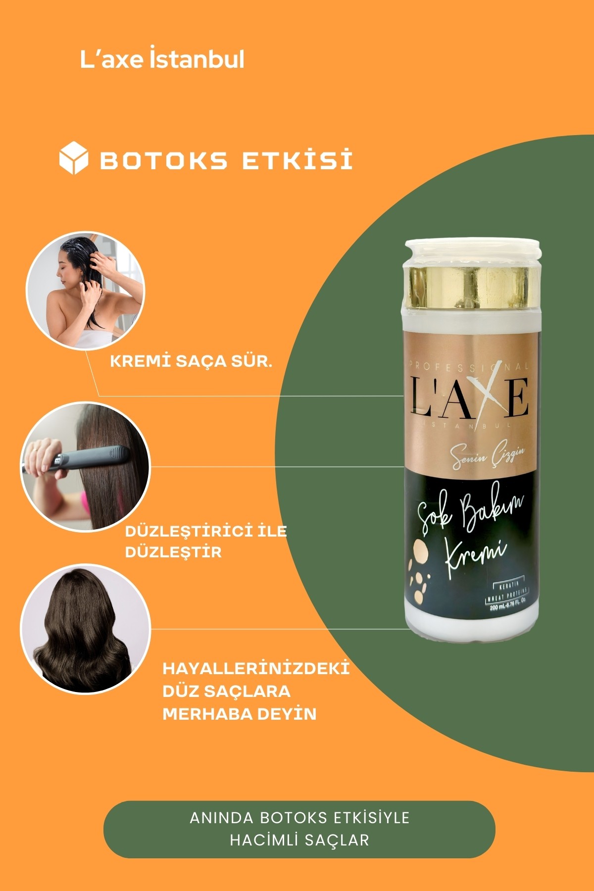 Durulanmayan Krem Anında Botox Bakımı | Kolay Tarama | Laxe Şok Bakım Kremi | 200 ml