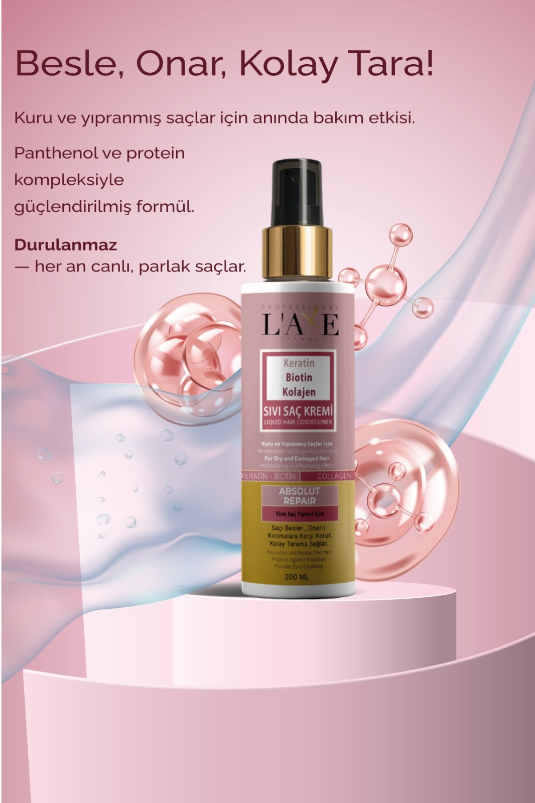 Keratin&Biotin&Kolajen Sıvı Saç Kremi 200 Ml