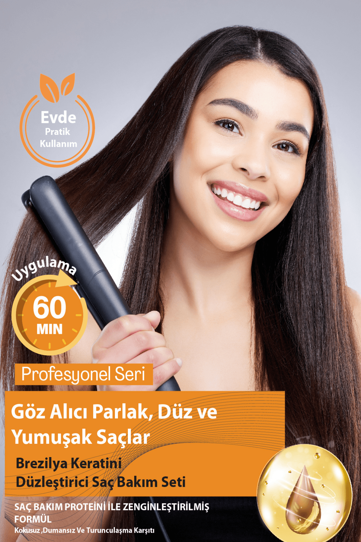 Laxe Yıpranmış Saçlar İçin Brezilya Keratini Düzleştirici Saç Bakım Seti