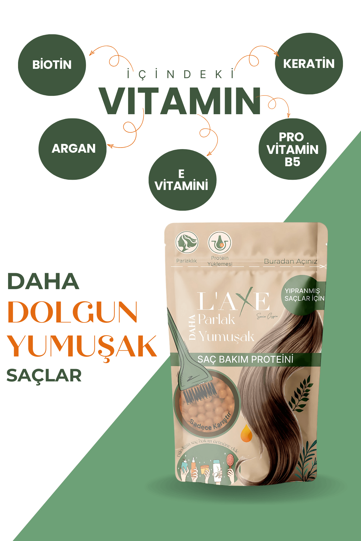 Yıpranmış - Yanmış Saçlara Canlılık Terapisi | Saç Bakım Proteini | 50 Gram