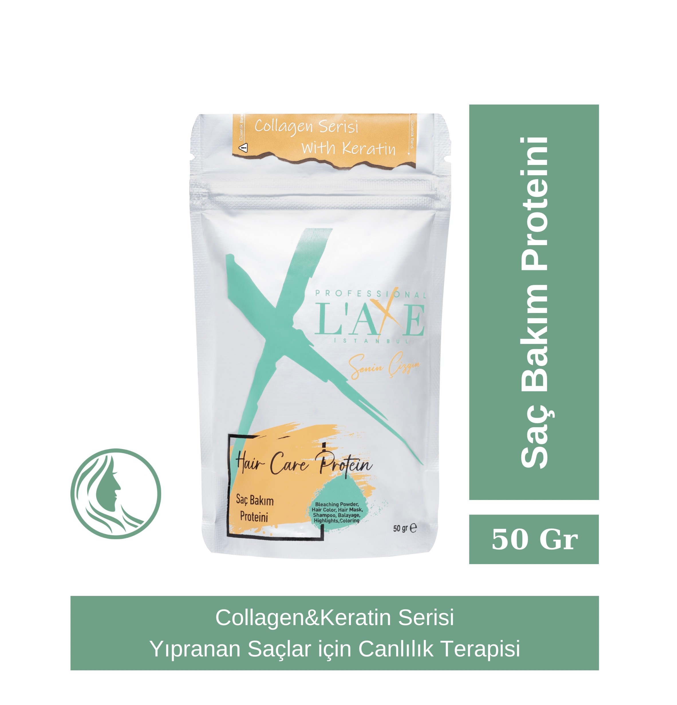 Boyadan Isıdan Işlemden Yıpranmış Kopmuş Saçlara Canlılık Terapisi - Laxe Saç Bakım Proteini 50 gr
