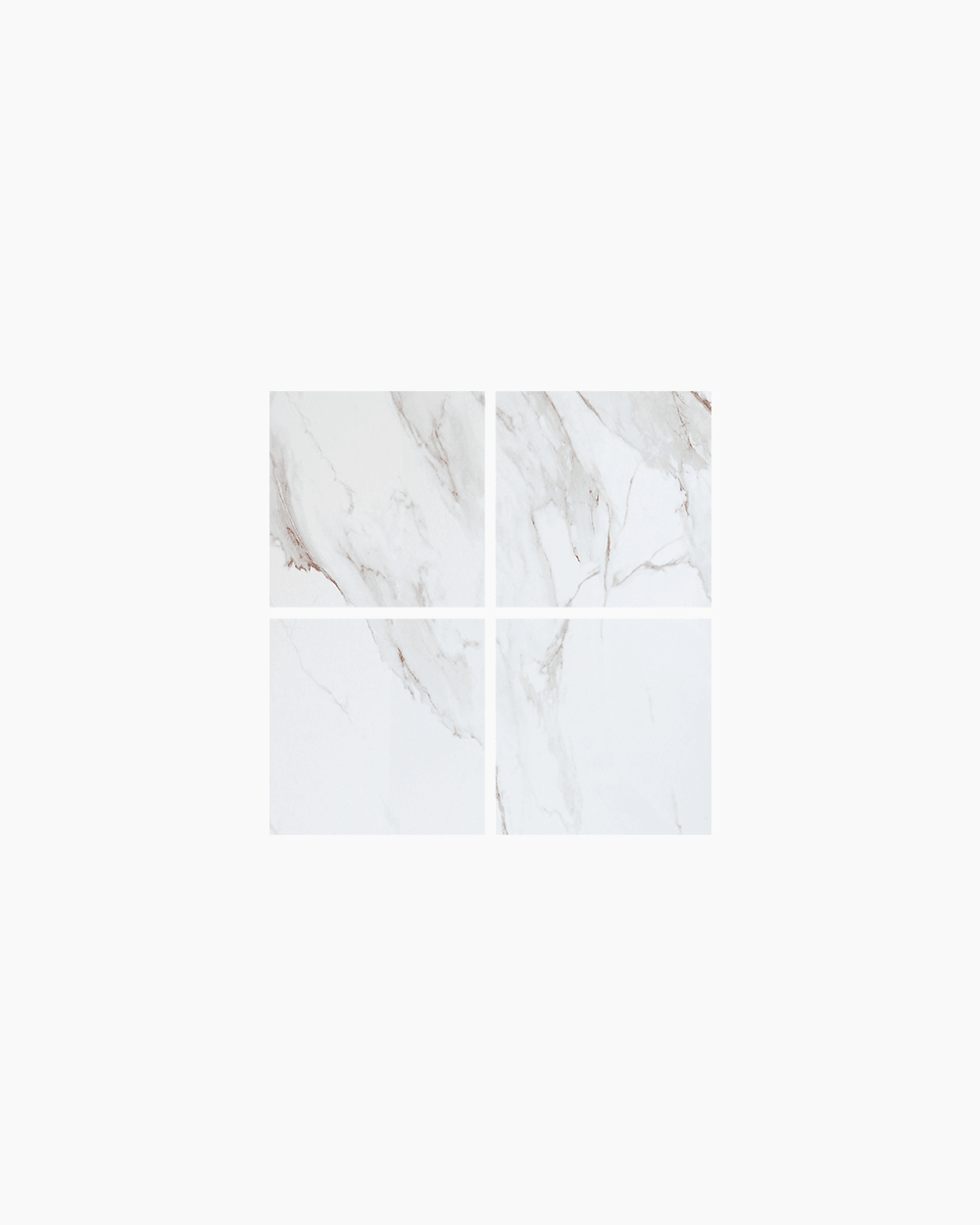 Carrara White Gray PVC Duvar Paneli 60x60 4'lü Paket