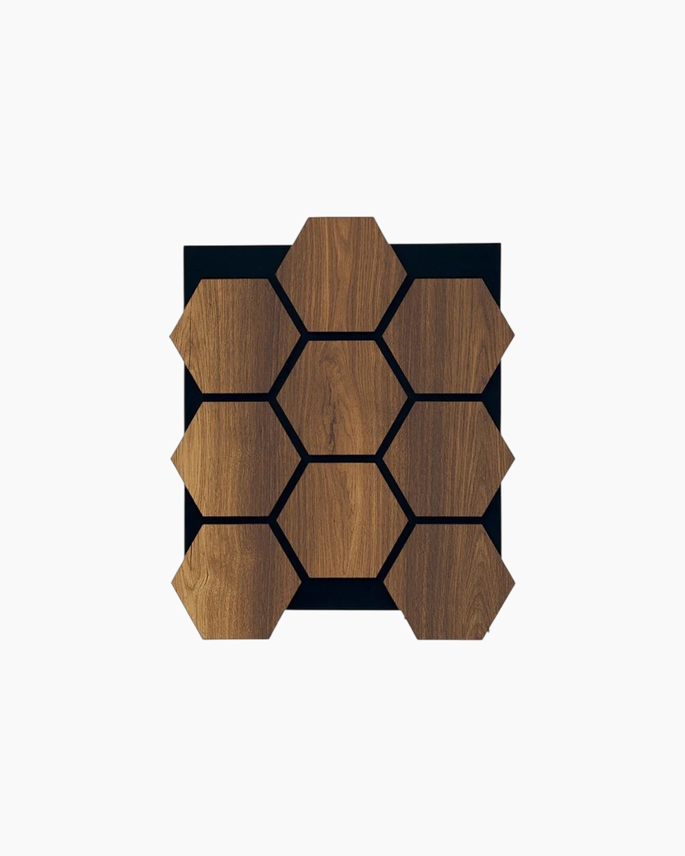 Hexagon Akustik Duvar Paneli - Ceviz