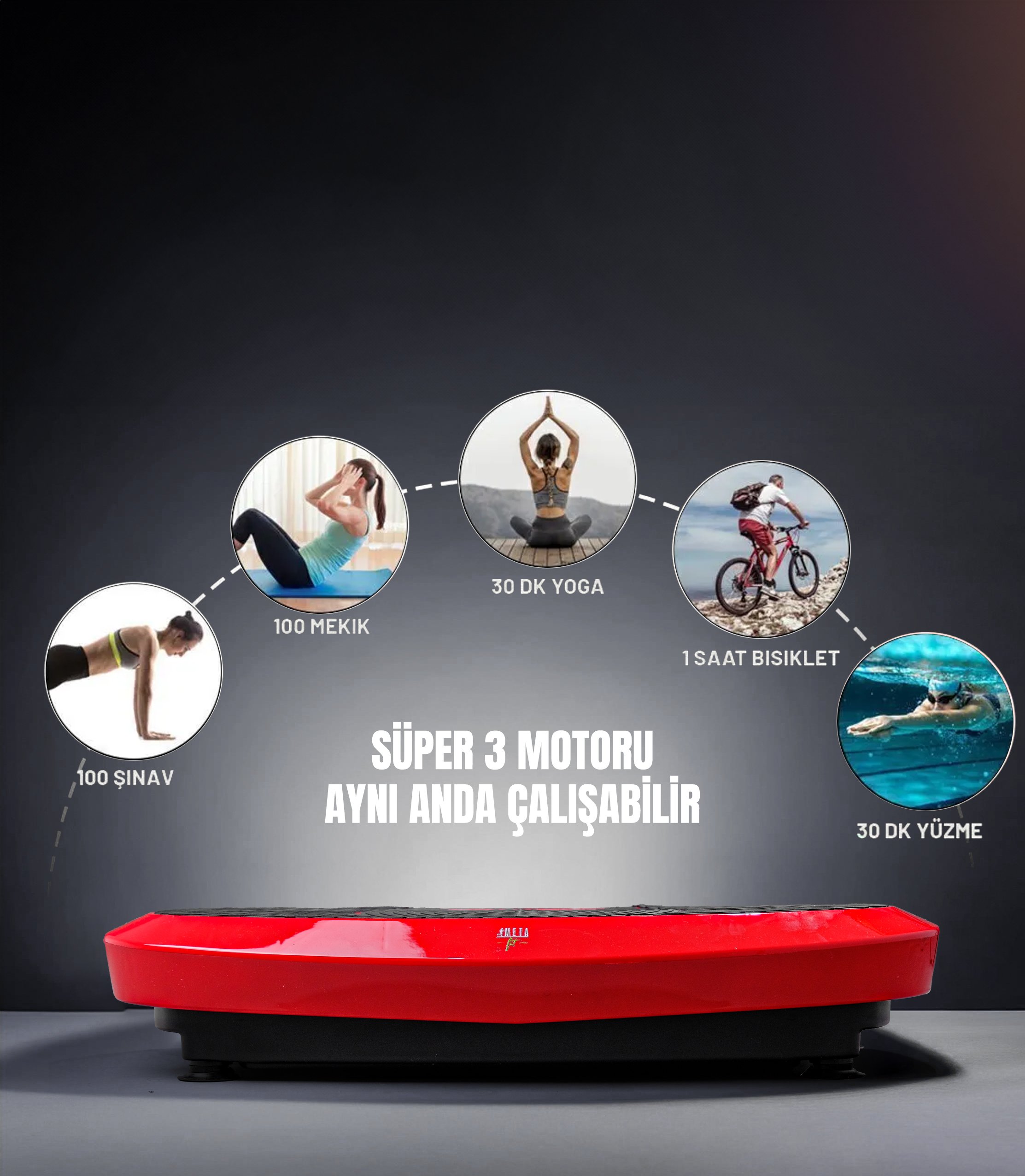 PowerPro Titreşimli Egzersiz Spor Masaj Sıkılaşma Zayıflama Selülit Osilasyon Vibration Plate