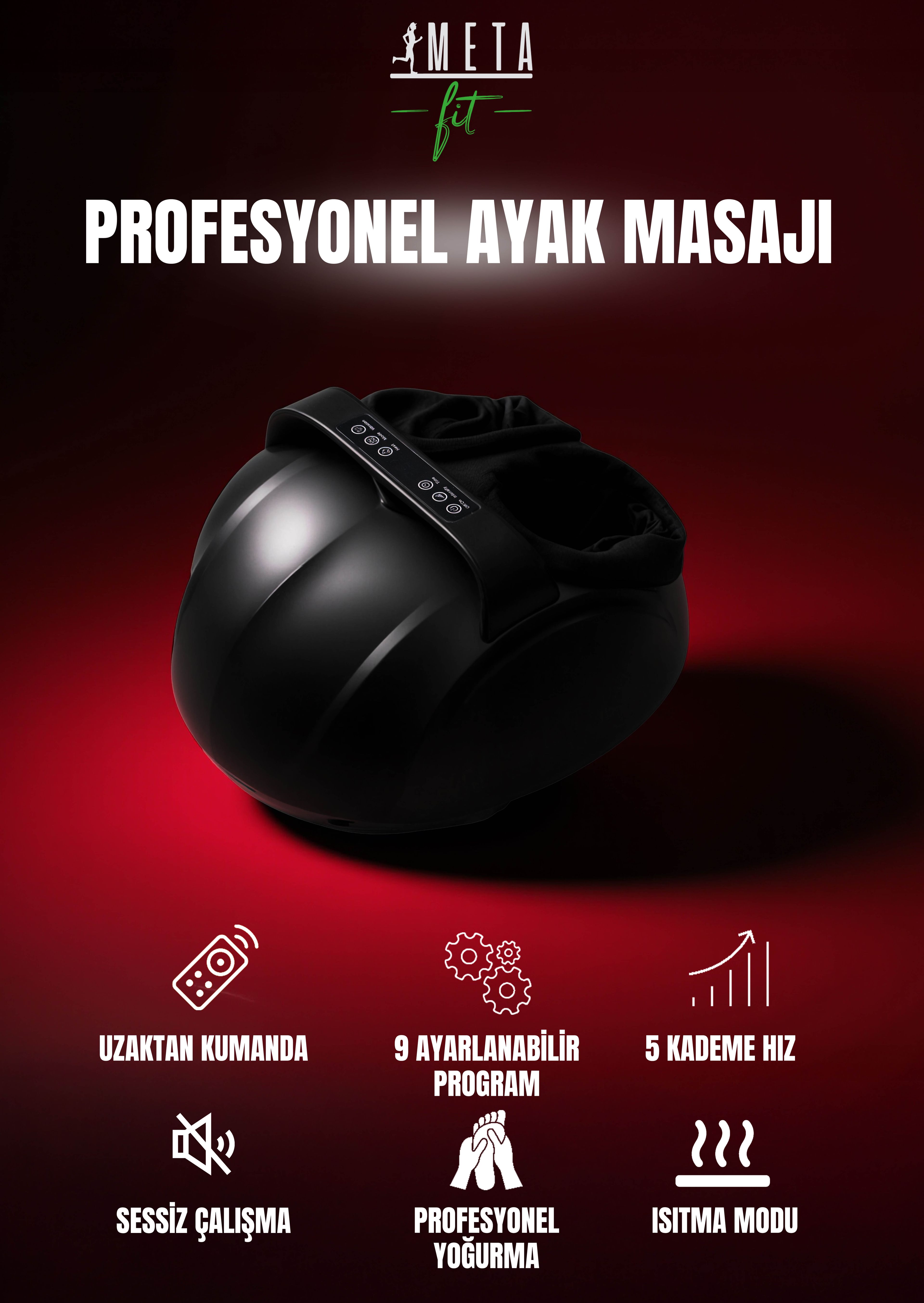 METAFEET Profesyonel Ayak Masaj Aleti Titreşimli, Isıtmalı, Ayarlanabilir