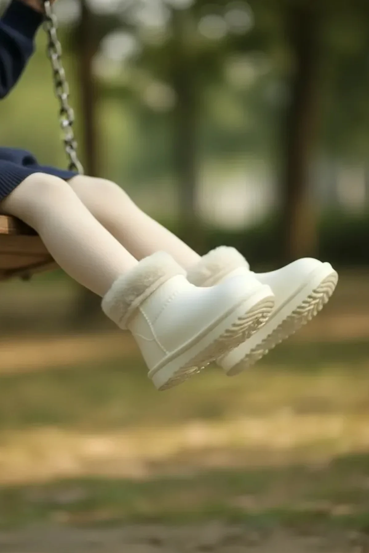 Çocuk Su Geçirmez Kürklü Yağmur Botu 2828NAV - Ekru