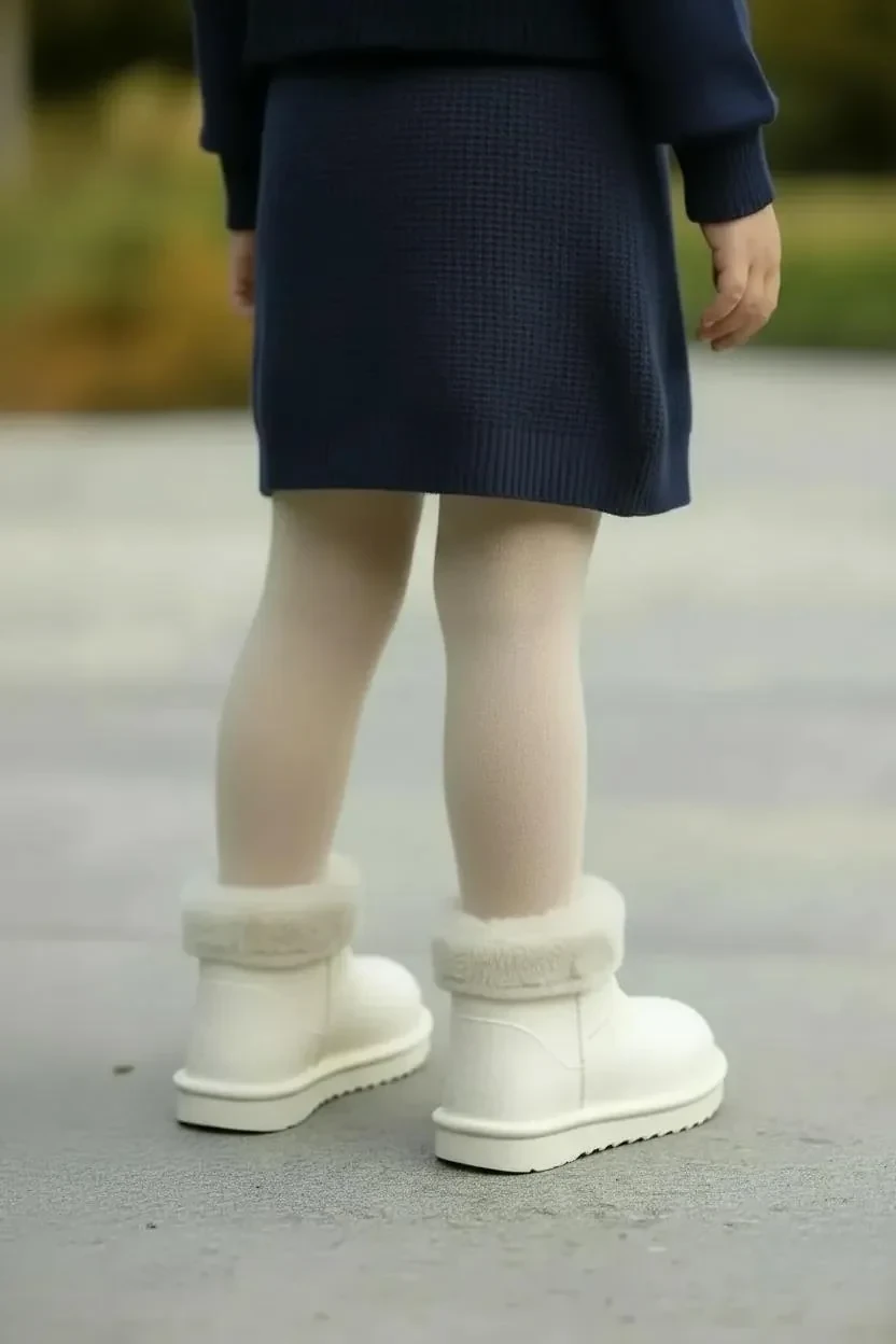 Çocuk Su Geçirmez Kürklü Yağmur Botu 2828NAV - Ekru