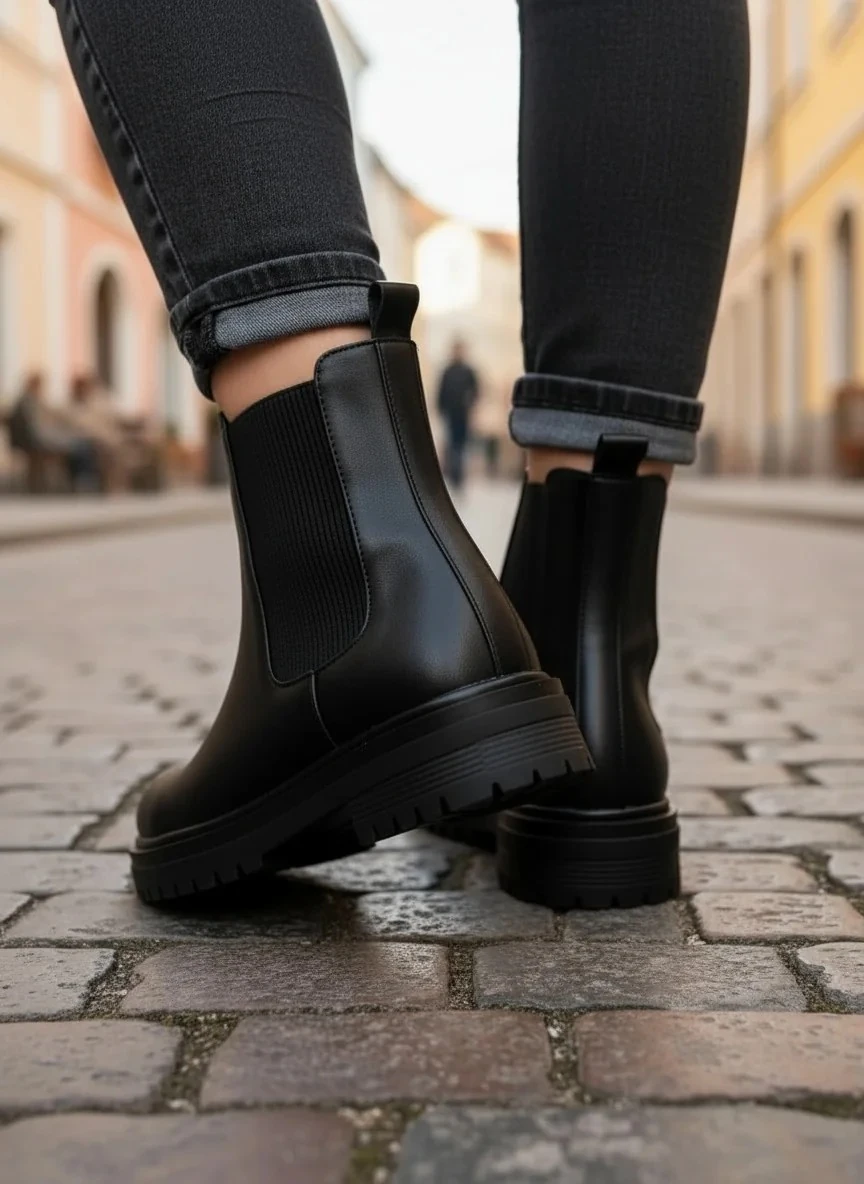 Kadın Yanı Lastikli İçi kürklü Chelsea Bot P255NAV