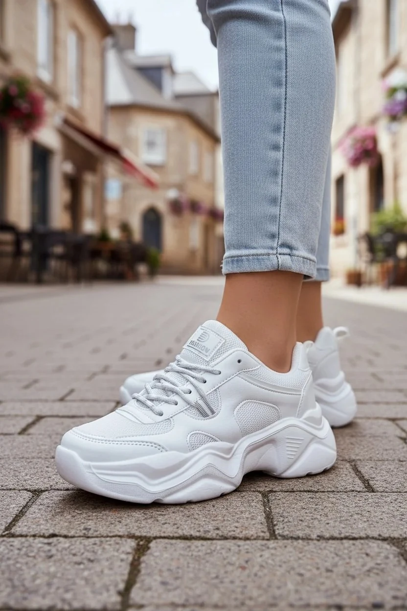 Kadın Sneaker Yüksek Tabanlı Spor Ayakkabı 143NAV