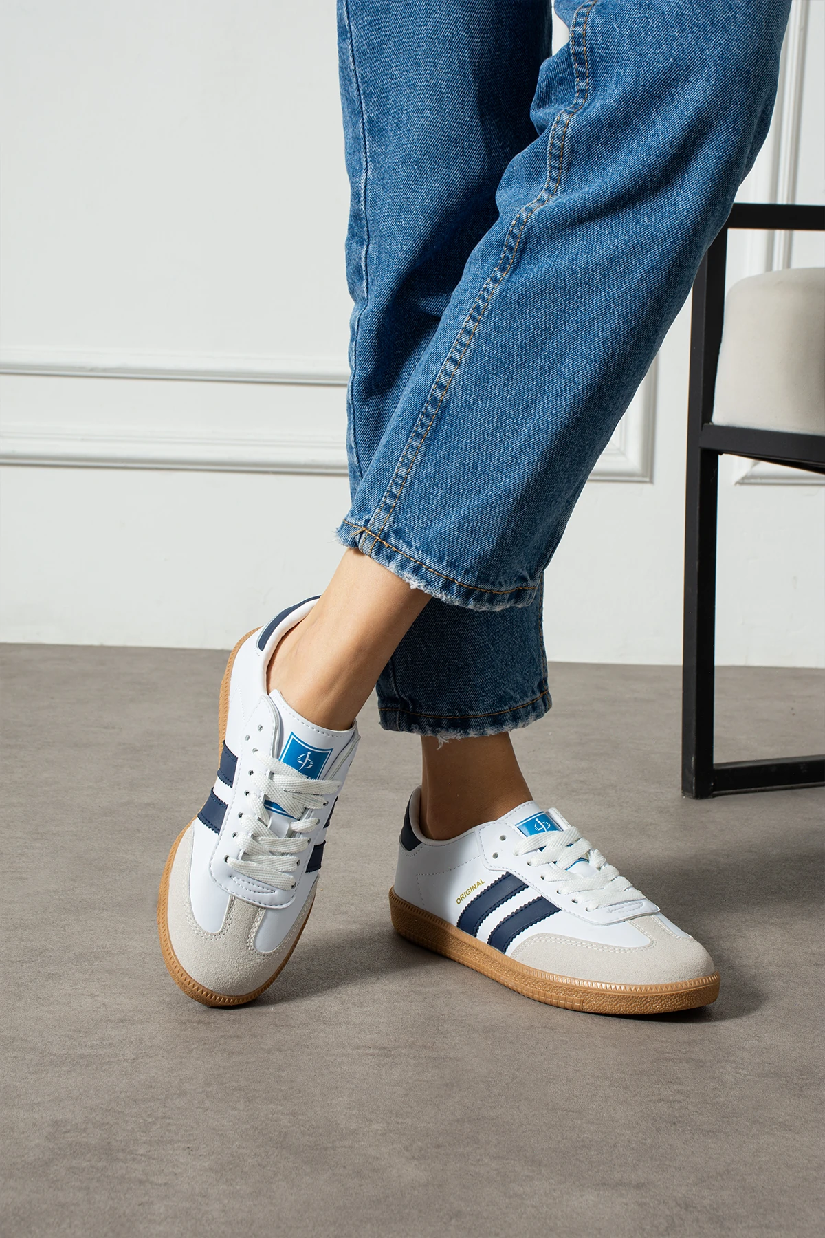 Kadın Sneaker Günlük Spor Ayakkabı 644NAV - Beyaz Lacivert