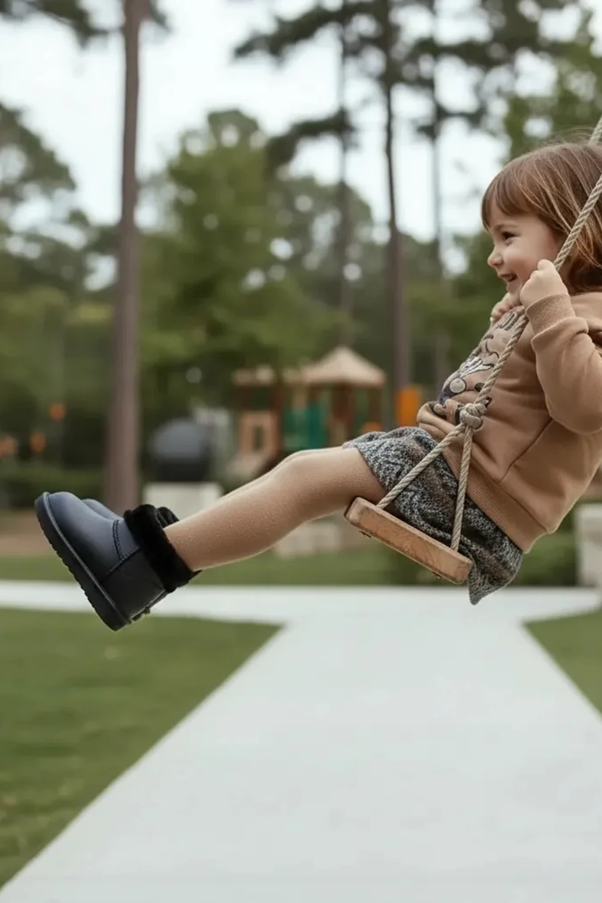 Çocuk Su Geçirmez Kürklü Yağmur Botu 2828NAV - Siyah