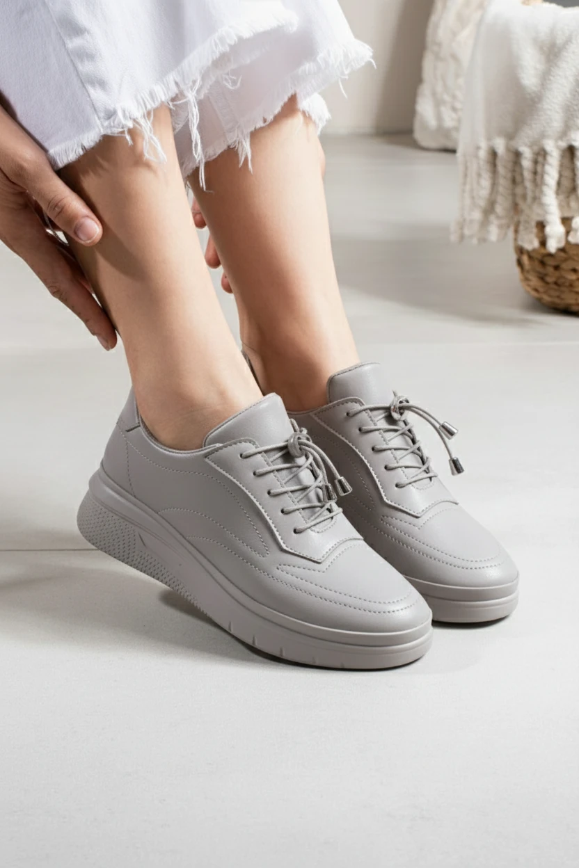 Kadın Ortopedik Günlük Ayakkabı 3428NAV - Gri