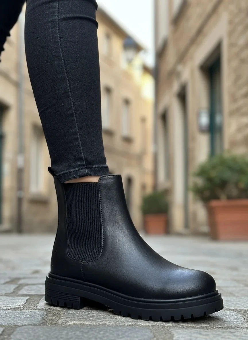 Kadın Yanı Lastikli İçi kürklü Chelsea Bot P255NAV