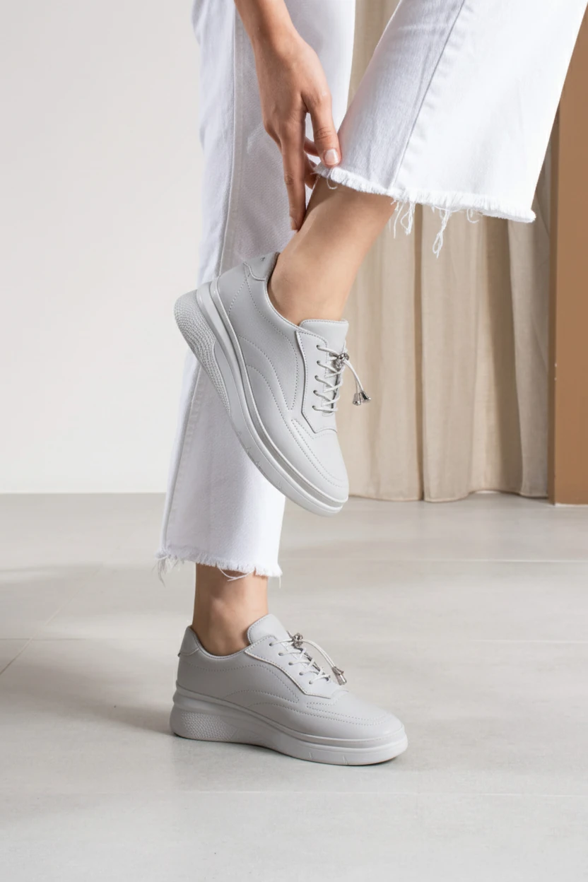 Kadın Ortopedik Günlük Ayakkabı 3428NAV - Gri