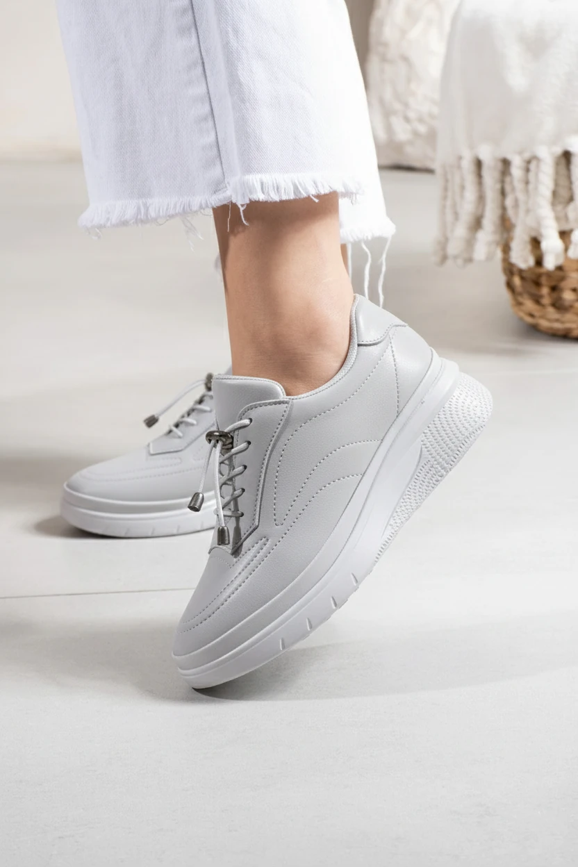 Kadın Ortopedik Günlük Ayakkabı 3428NAV - Gri