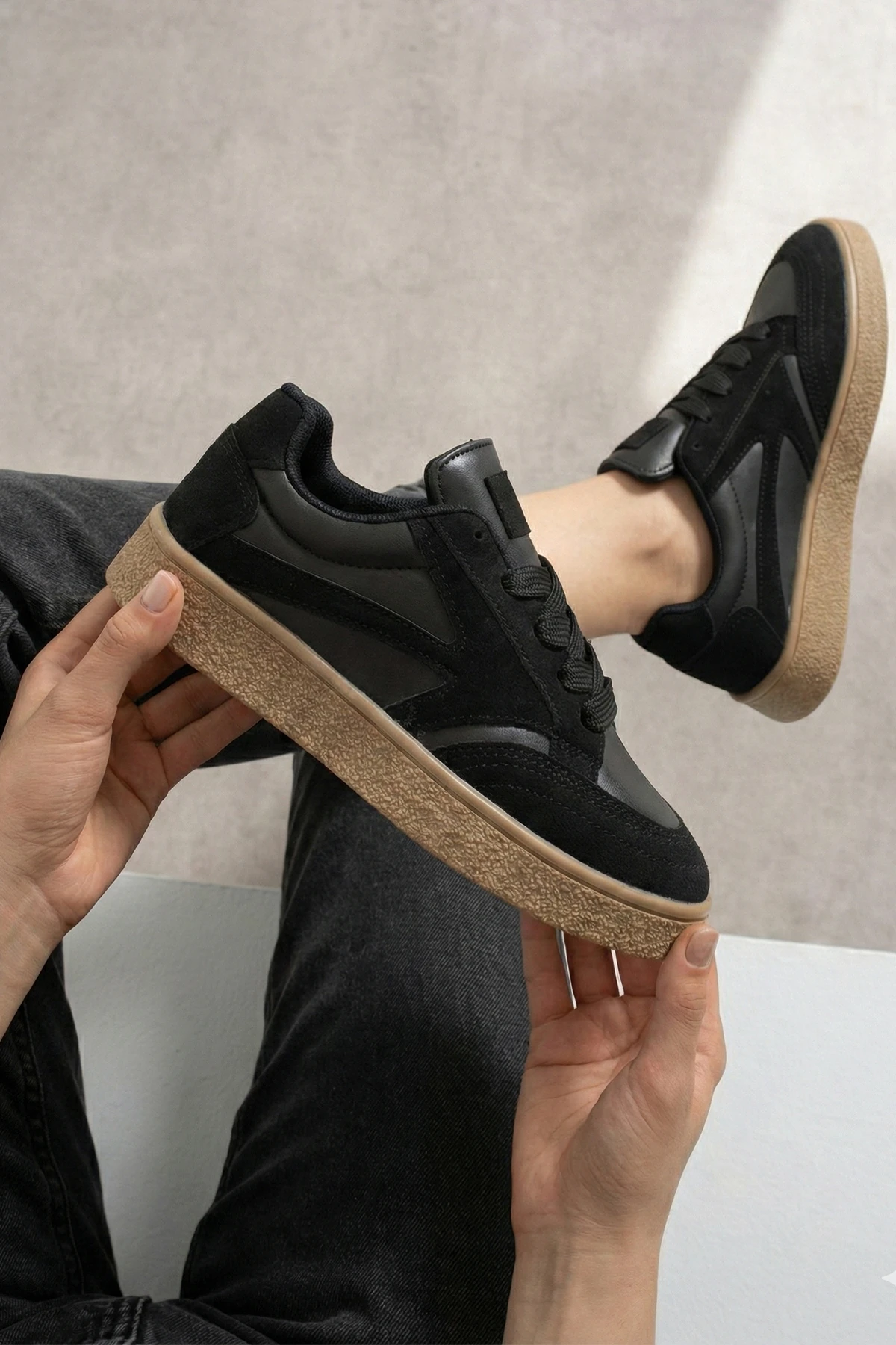 Kadın Bağcıklı Spor Ayakkabı Sneaker Günlük Okul 121NAV