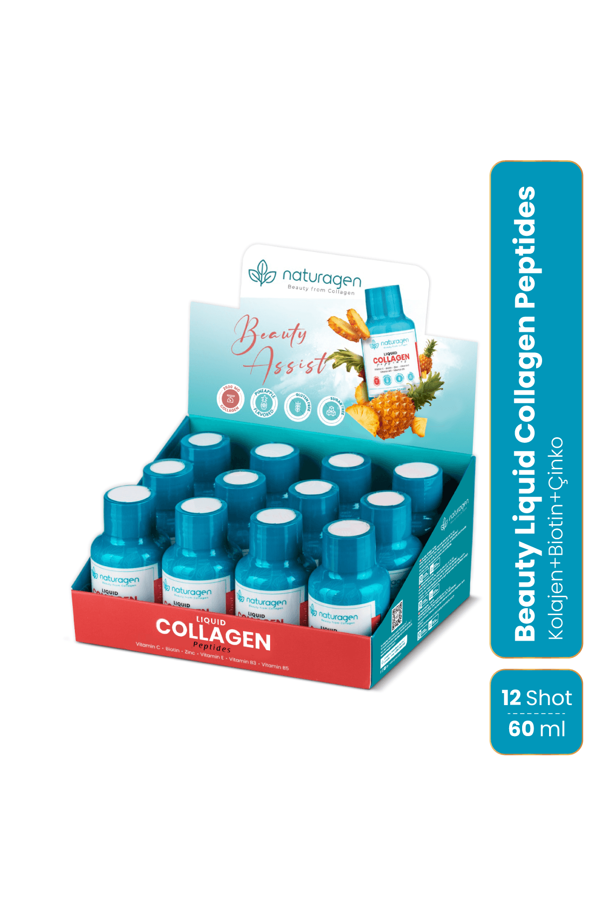 Collagen Ananas Aromalı Shot Tip 1-3 Hidrolize Sıvı Kolajen