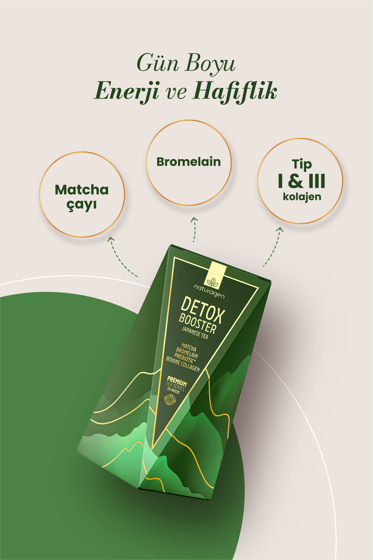 Detox Booster Matcha Tea Bromelainli Kolajenli Matcha Çayı