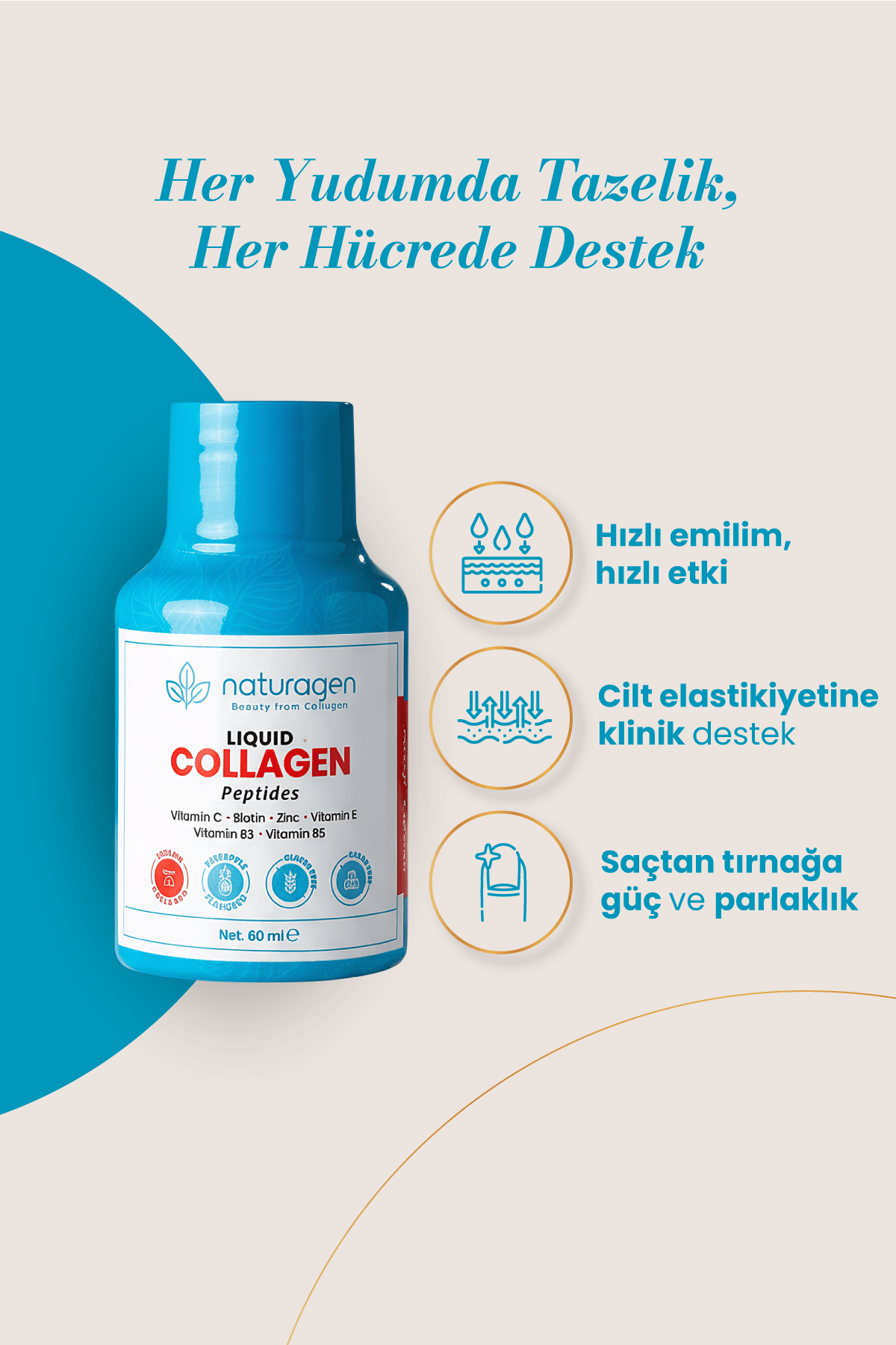 Collagen Ananas Aromalı Shot Tip 1-3 Hidrolize Sıvı Kolajen