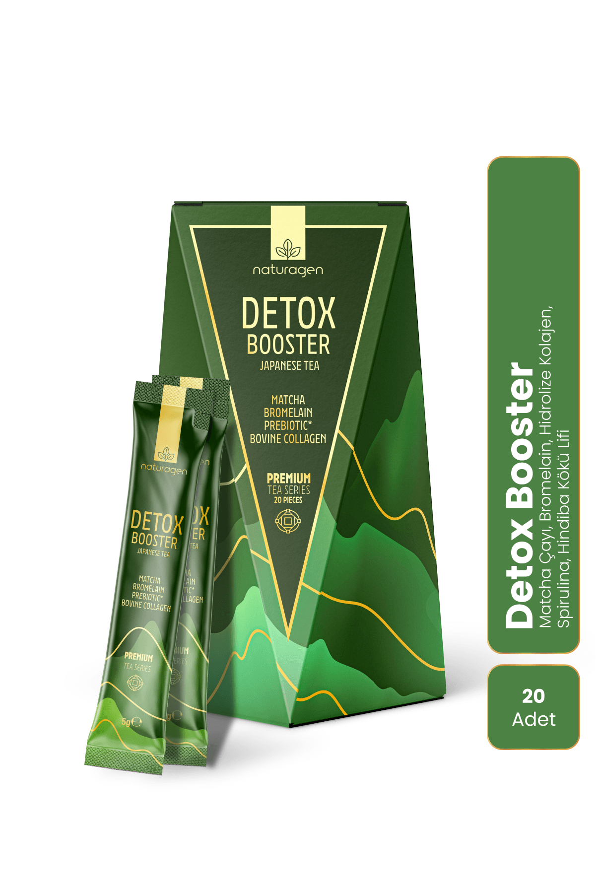 Detox Booster Matcha Tea Bromelainli Kolajenli Matcha Çayı
