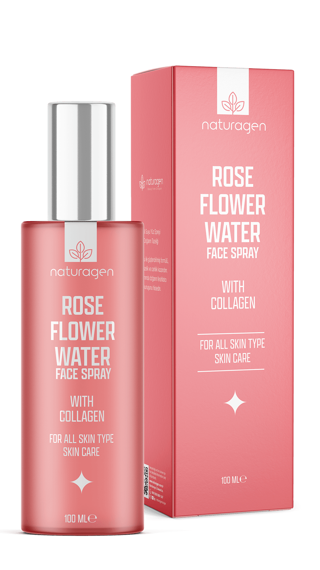 Rose Flower Face Spray Kolajenli %100 Doğal Tonik