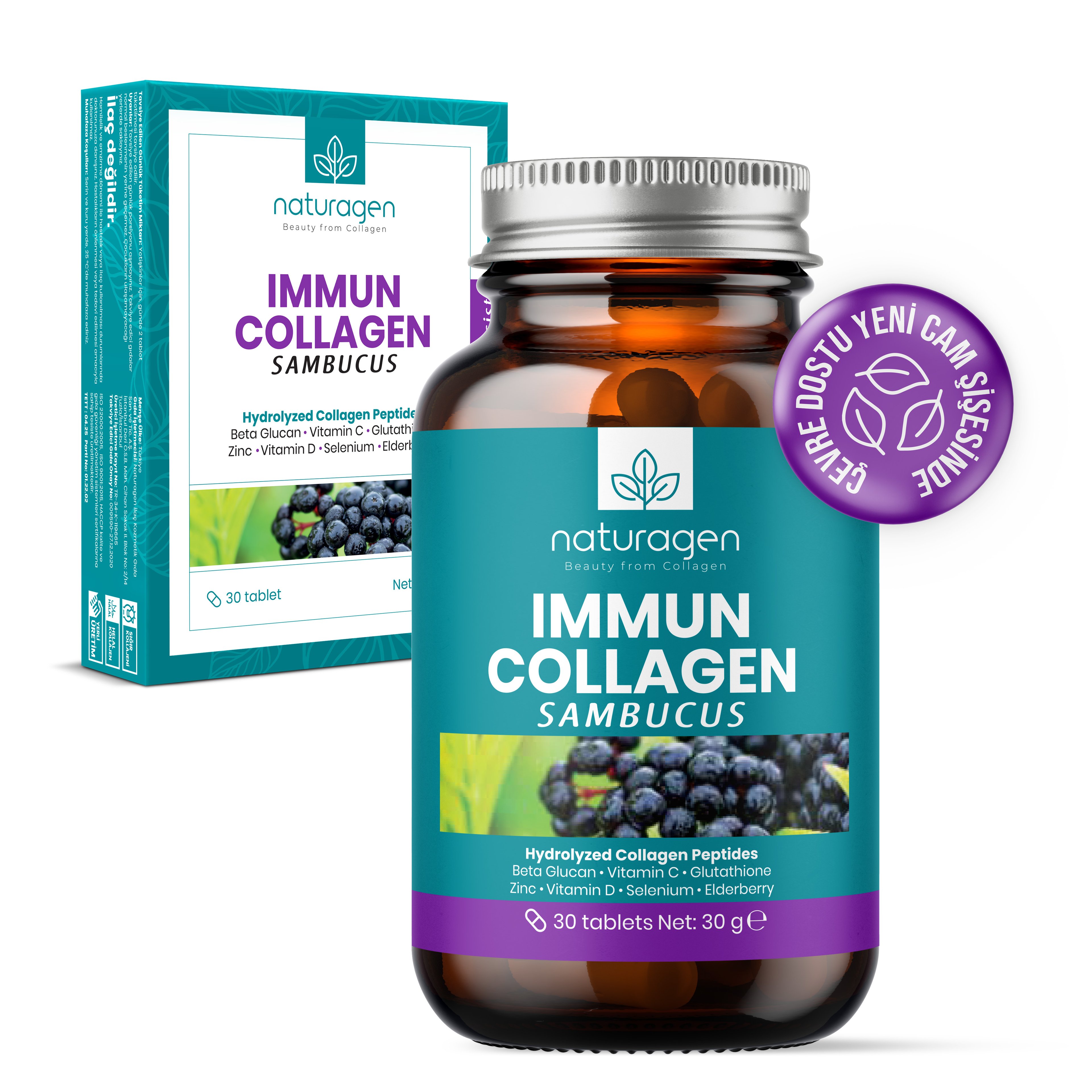 Immun Collagen Sambucus (Karamürver) 30 Tablet Kolajen