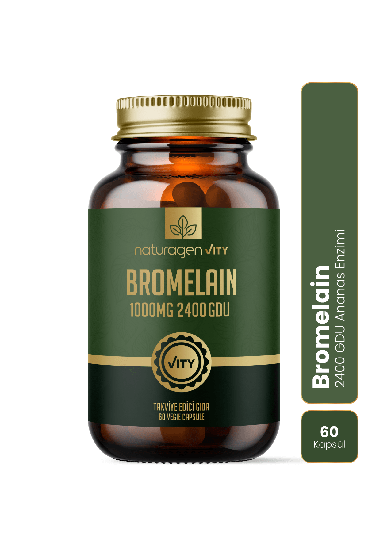 Bromelain 1000 Mg 2400 GDU Prebiyotikli 60 Kapsül
