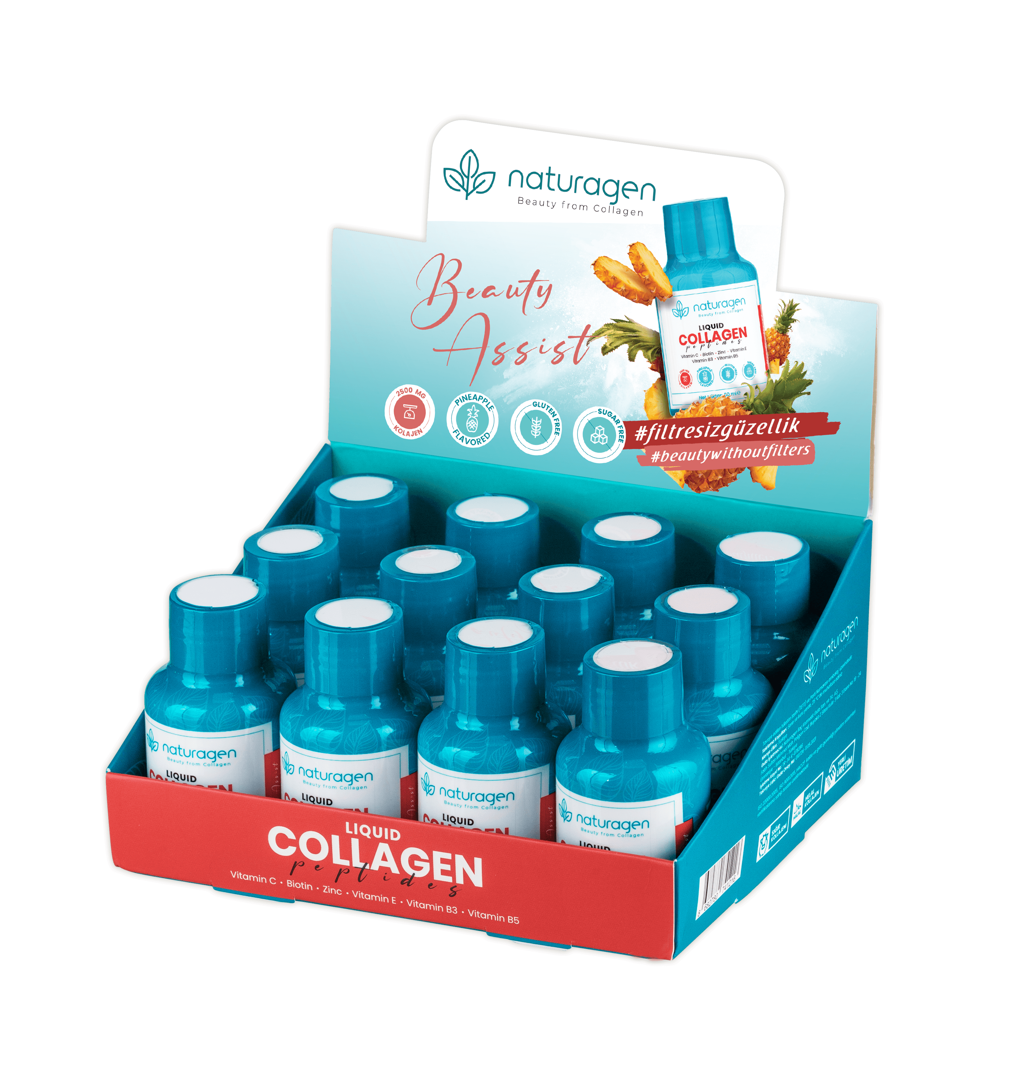 Collagen Ananas Aromalı Shot Tip 1-3 Hidrolize Sıvı Kolajen