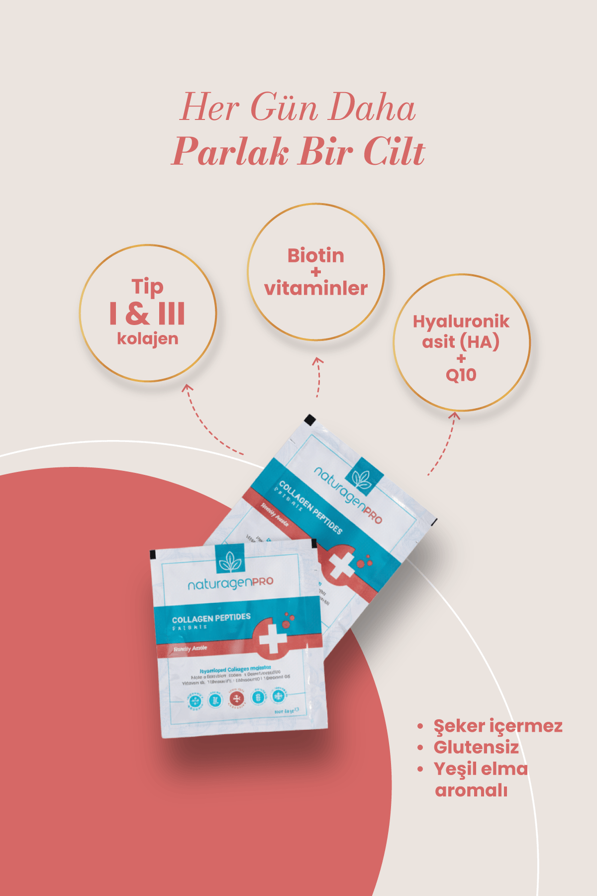 Pro Beauty Collagen 30'lu Saşe Biotinli Yeşil Elma Aromalı Kolajen