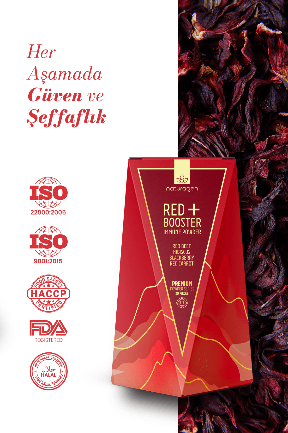Red Booster Tea Kırmızı Pancarlı Hibiskuslu Bitki Çayı