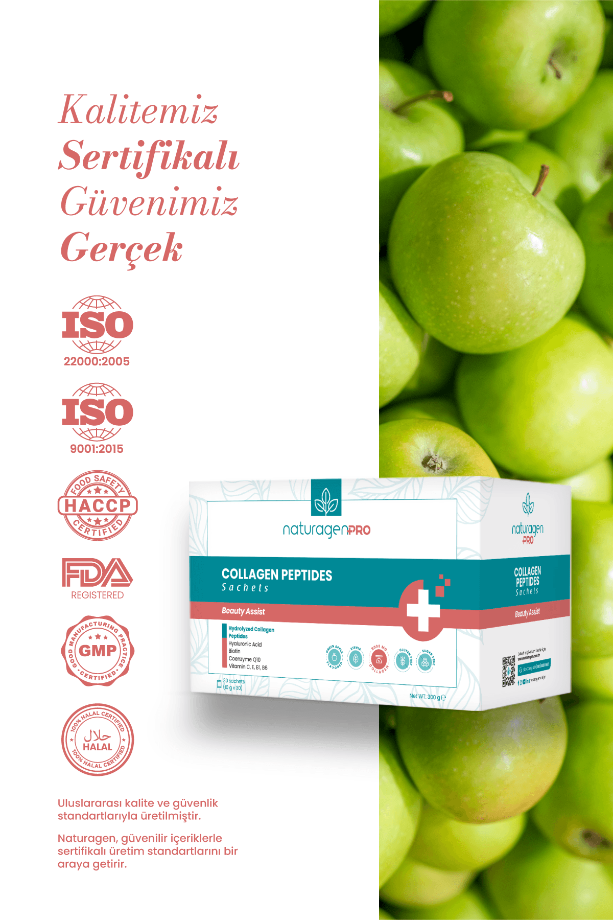 Pro Beauty Collagen 30'lu Saşe Biotinli Yeşil Elma Aromalı Kolajen