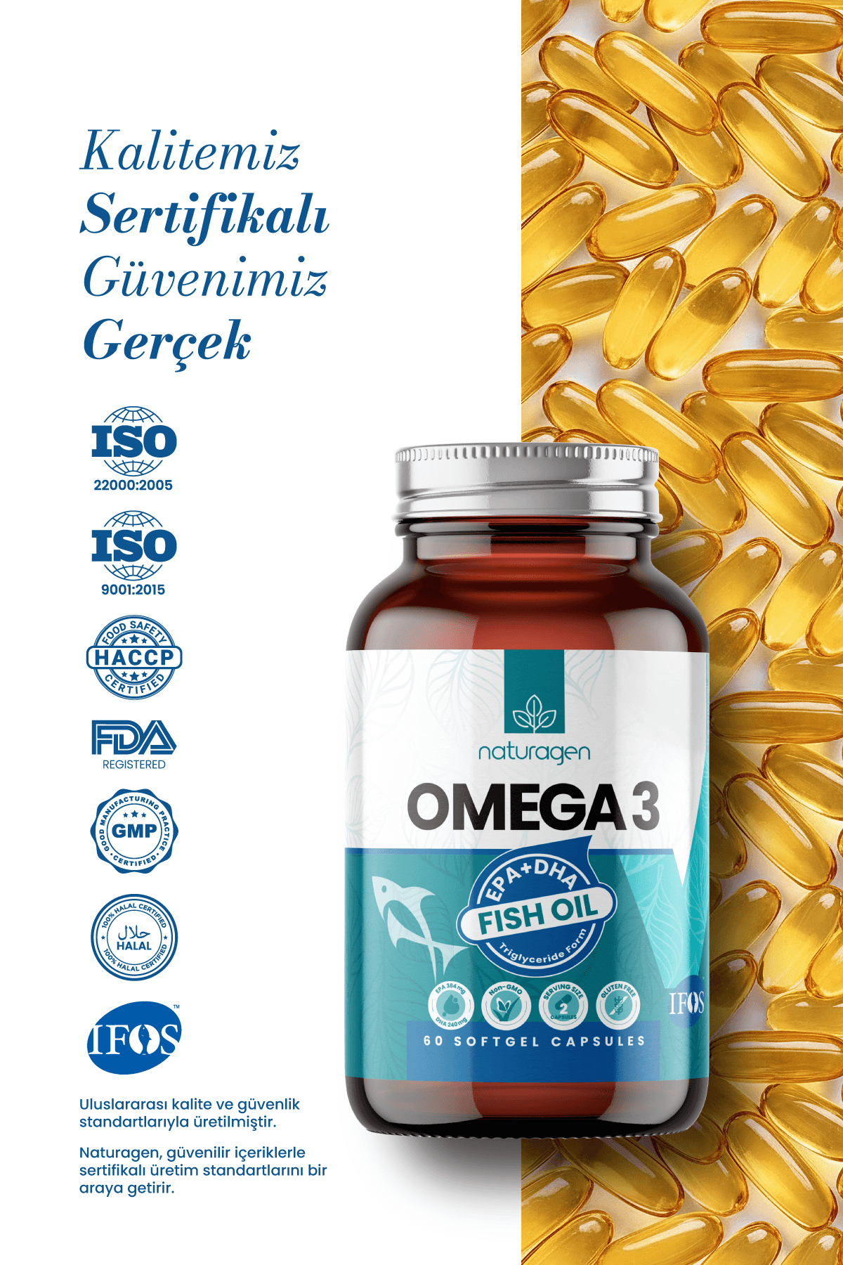 Omega 3 Fish Oil 1200 Mg 60 Kapsül Balık Yağı