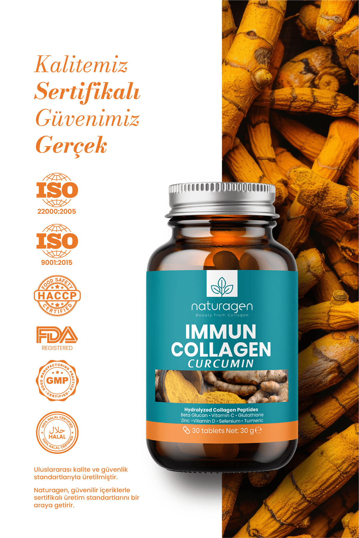 Immun Collagen Curcumin (Zerdeçal) 30 Tablet Kolajen