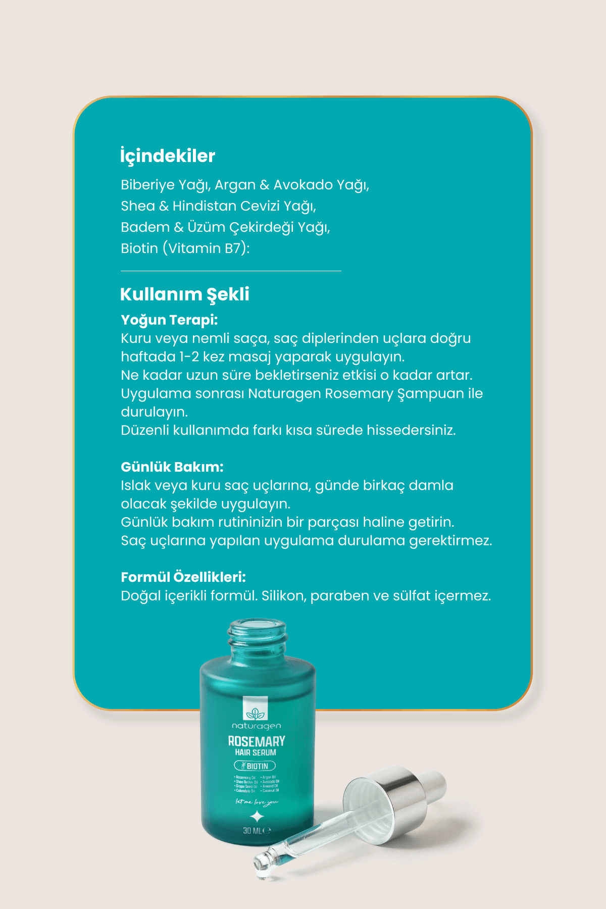 Rosemary Hair Serum Biberiye Yağı 30ml