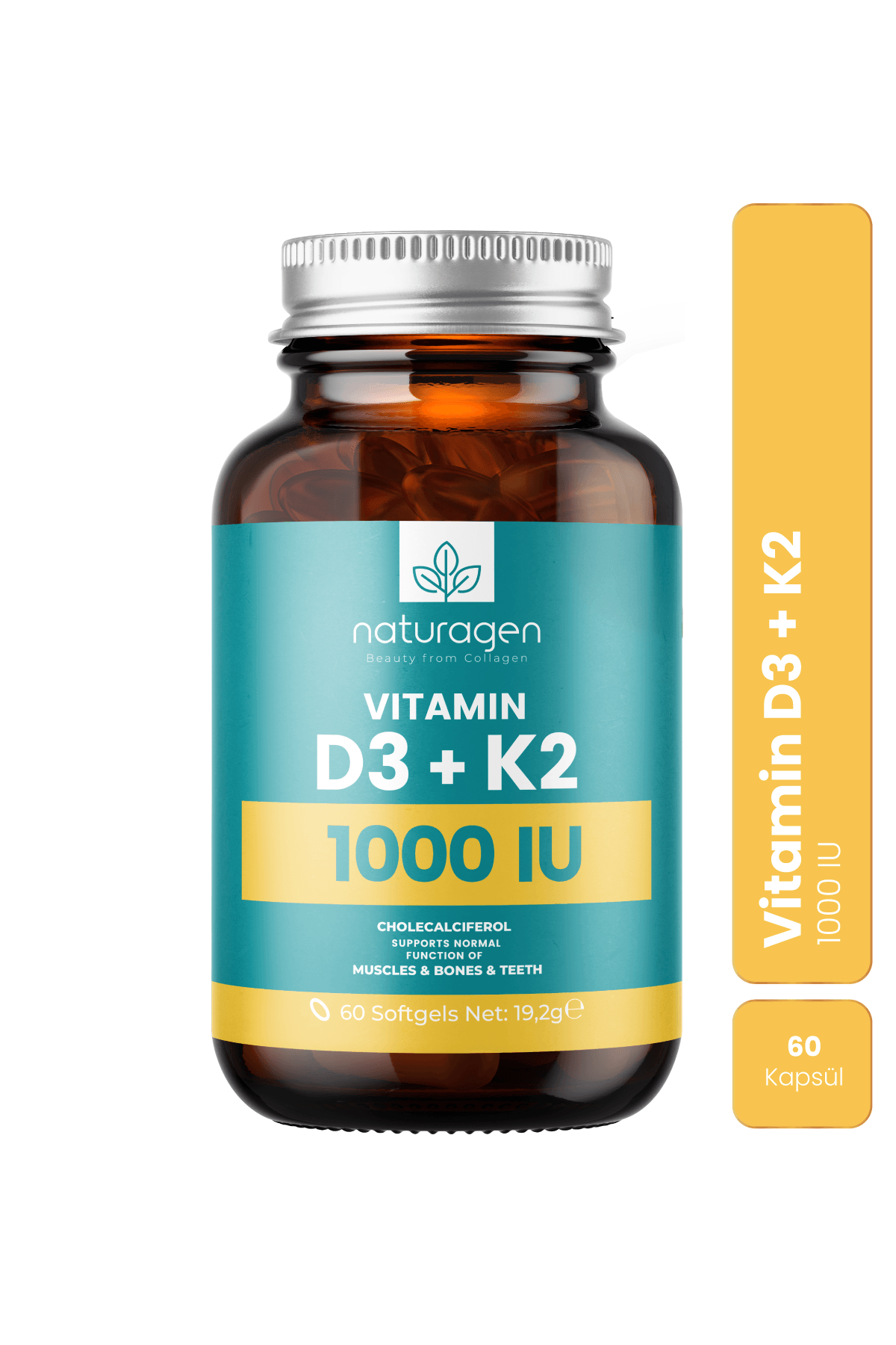 Vitamin D3 + K2 1000 IU 60 Kapsül