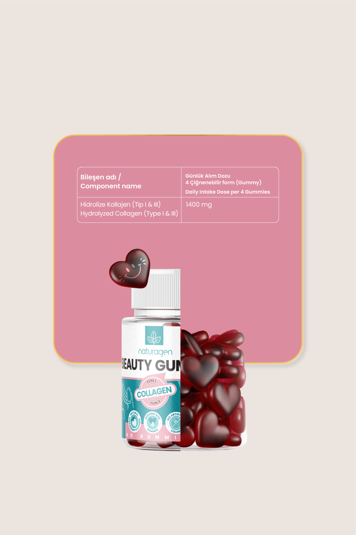 Gummy 60 Adet Tip 1-3 Kolajen Jelibon Form