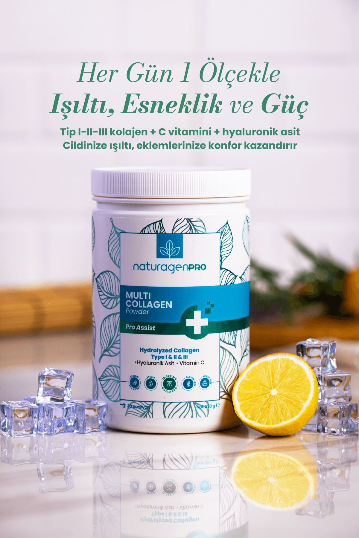 Pro Kolajen Powder Tip 1-2-3 Kolajen + Hyaluronik Asit + C Vitamini 330 Gr