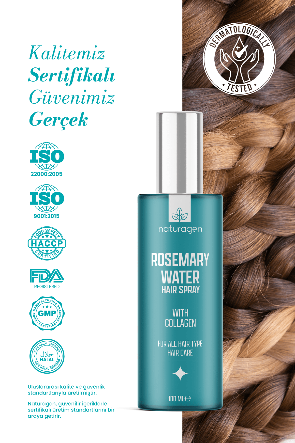 Rosemary Water Hair Sprey 100ml Kolajenli Saç Toniği