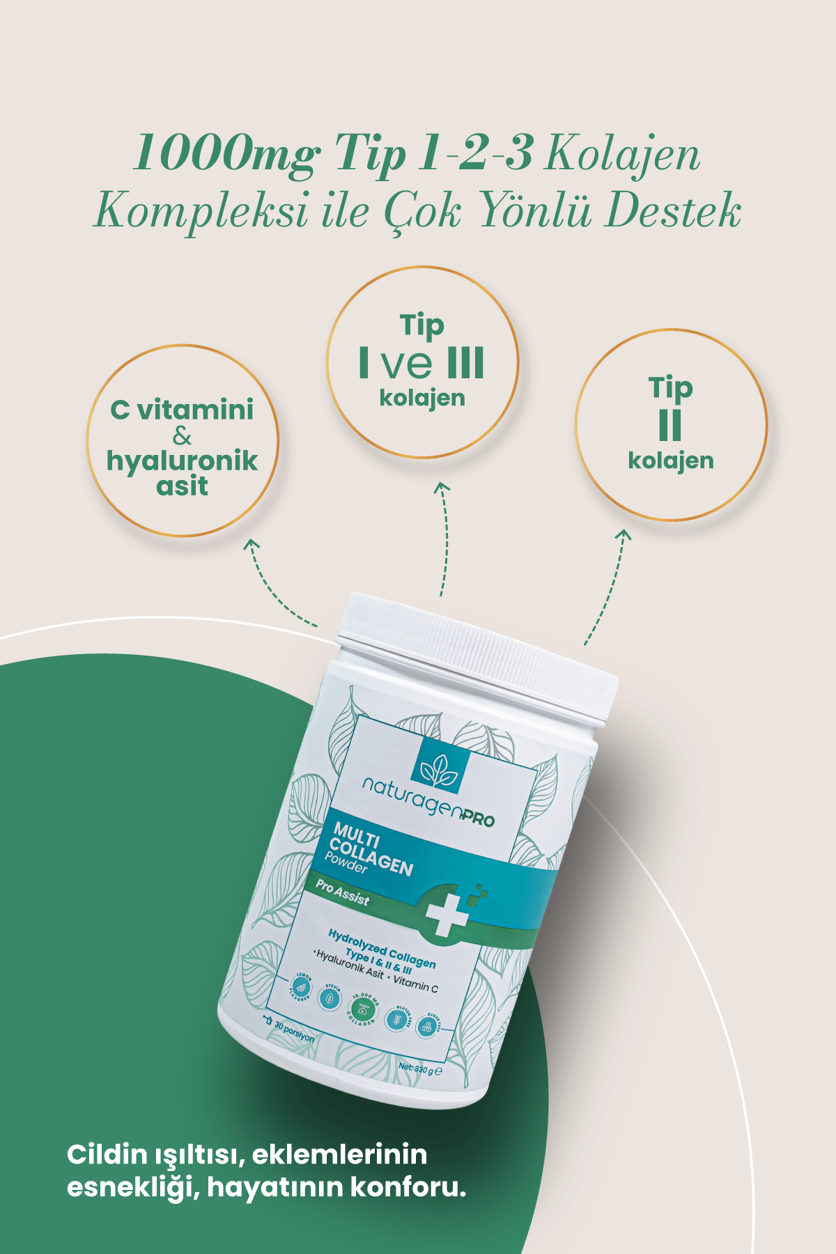 Pro Kolajen Powder Tip 1-2-3 Kolajen + Hyaluronik Asit + C Vitamini 330 Gr