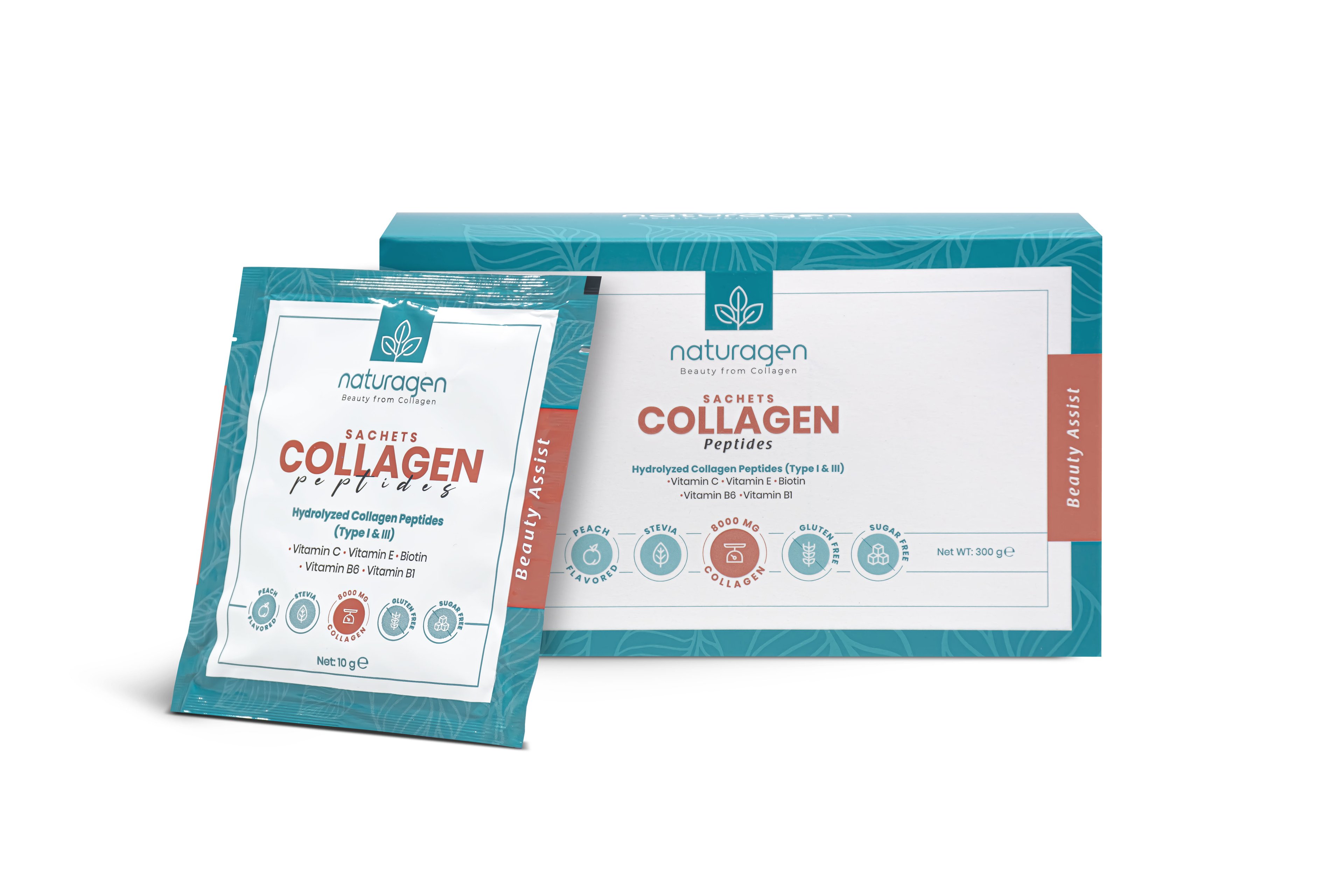 Collagen Beauty 30'lu Saşe Şeftali Aromalı Tip 1-3 8000 Mg Hidrolize Toz Kolajen